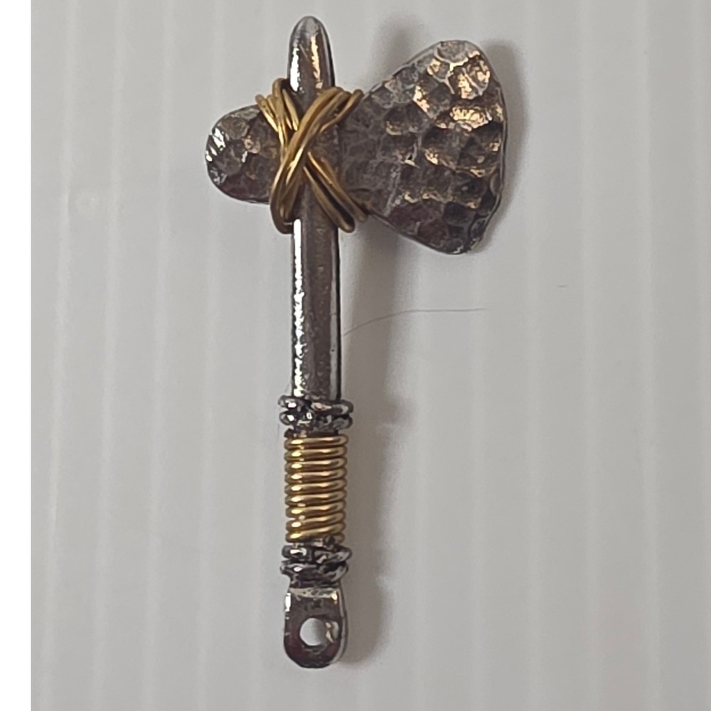 Unbranded Tomahawk Axe Pendant 1.75in Silver Gold Excellent Accessory